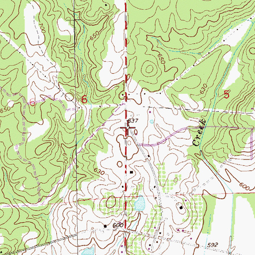 Topographic Map of Little Zion School (historical), AL