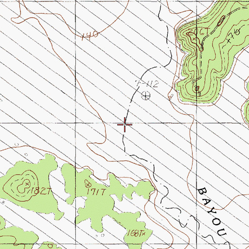 Topographic Map of Little Flat Branch, TX