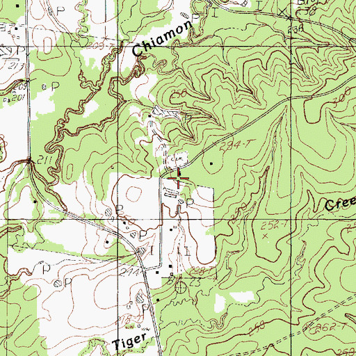Topographic Map of Little Flock Missionary Church, TX