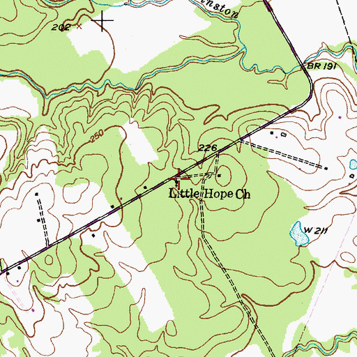 Topographic Map of Little Hope Church, TX