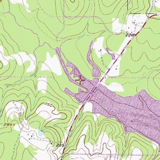 Topographic Map of Little Lake Creek, TX