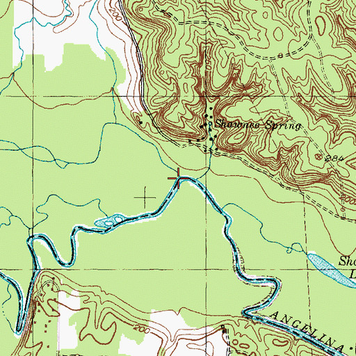 Topographic Map of Little Red Branch, TX