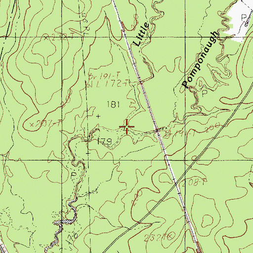 Topographic Map of Little Sandy Creek, TX