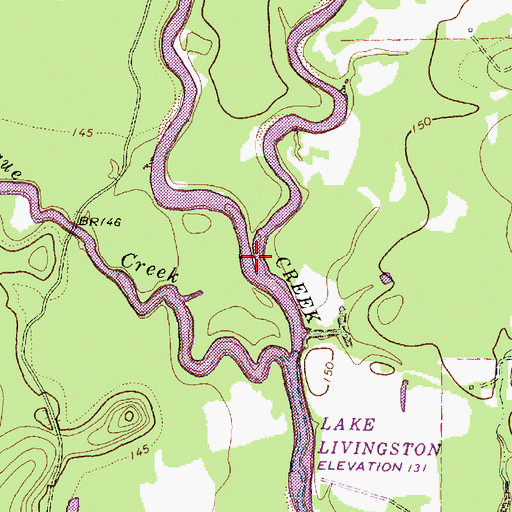 Topographic Map of Little White Rock Creek, TX
