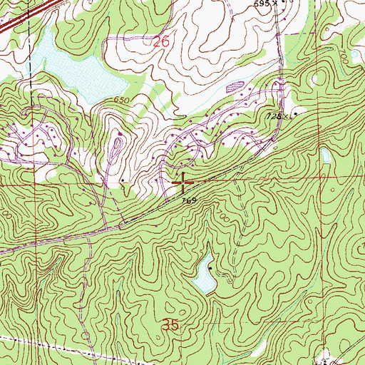 Topographic Map of Longwood School (historical), AL