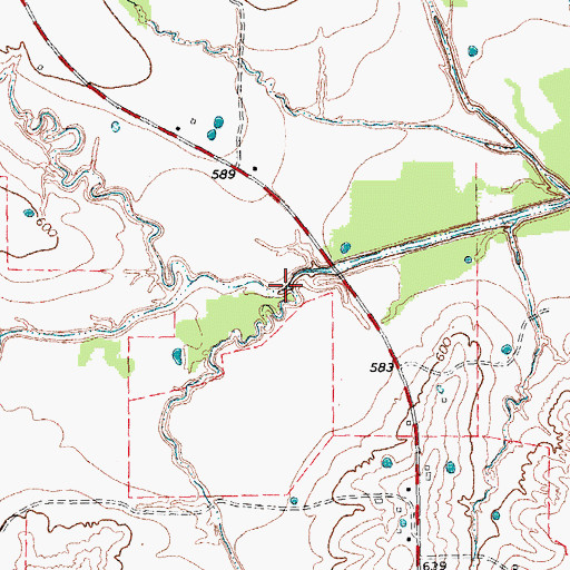 Topographic Map of Long Creek, TX