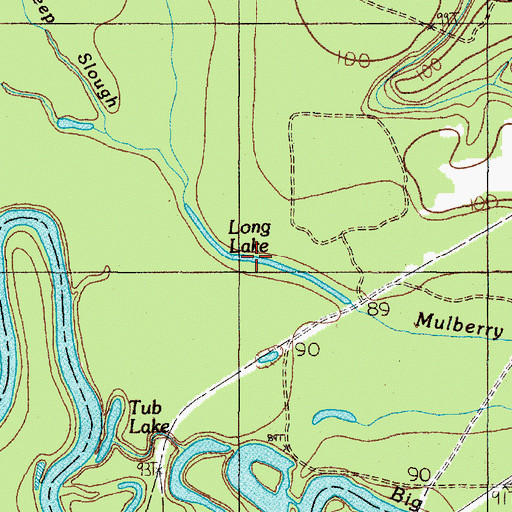 Topographic Map of Long Lake, TX