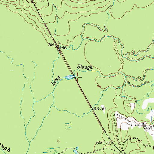 Topographic Map of Long Slough, TX