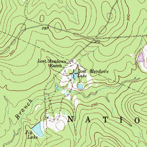 Topographic Map of Lost Meadows Lake, TX