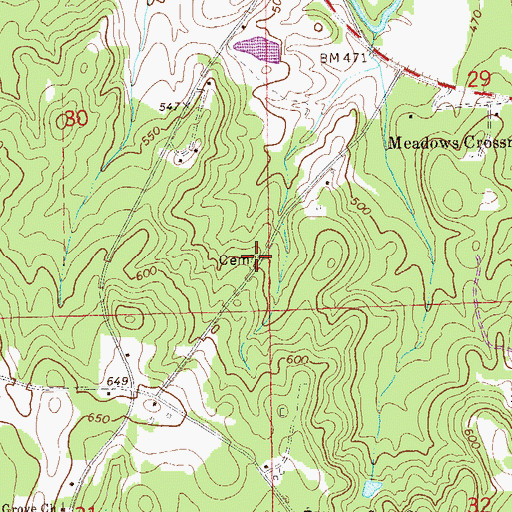 Topographic Map of Macedonia Cemetery, AL