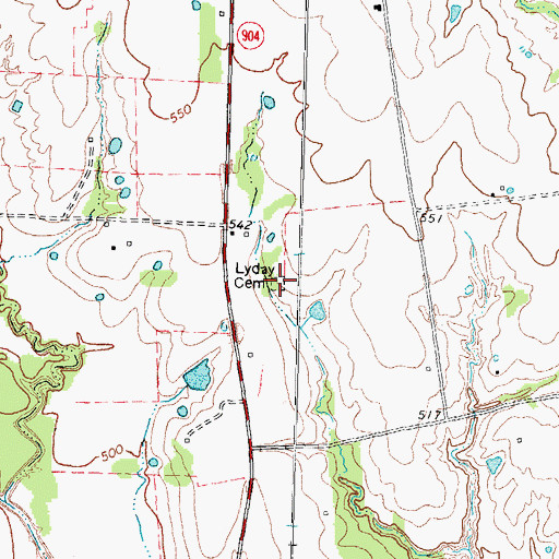 Topographic Map of Lyday Cemetery, TX