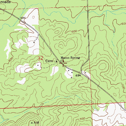Topographic Map of Macon Springs School (historical), AL