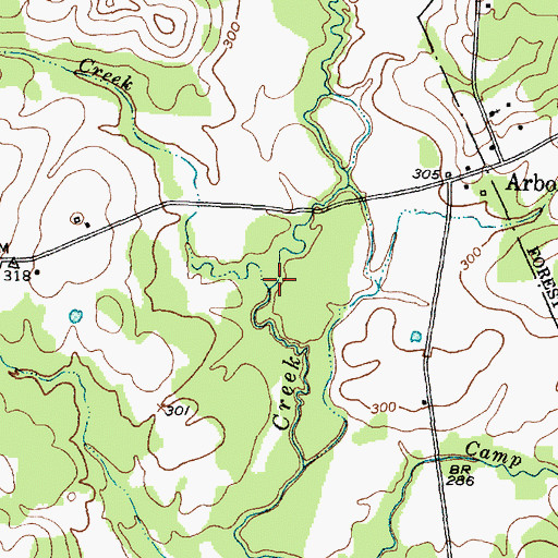 Topographic Map of Lynch Creek, TX