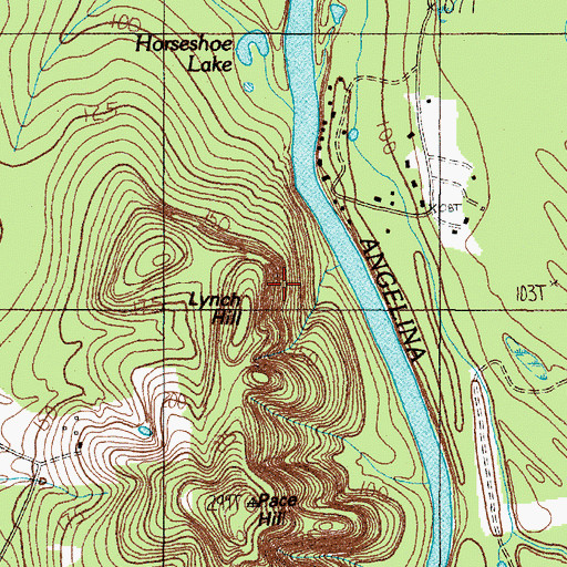 Topographic Map of Lynch Hill, TX