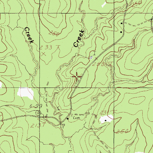 Topographic Map of Macedonia Cemetery, TX