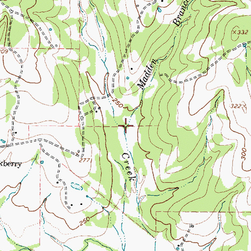 Topographic Map of Madden Branch, TX