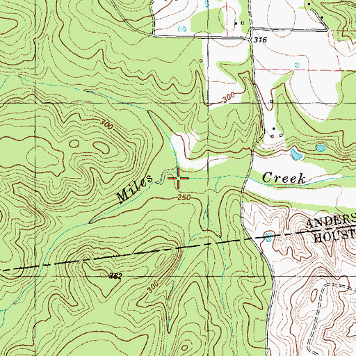 Topographic Map of Maggie Branch, TX