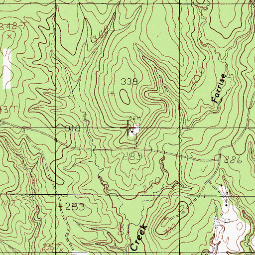 Topographic Map of Magnolia Church, TX