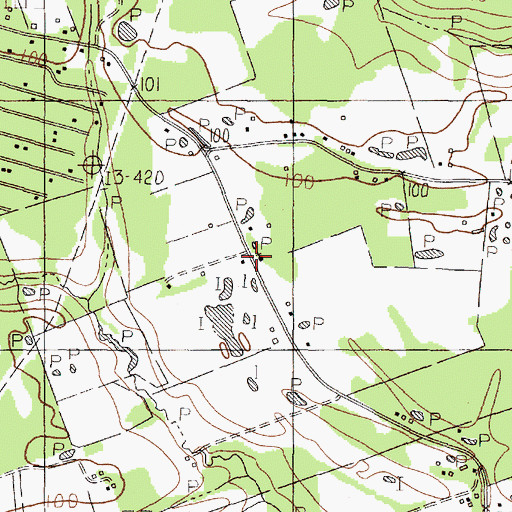 Topographic Map of Magnolia Grove Church, TX