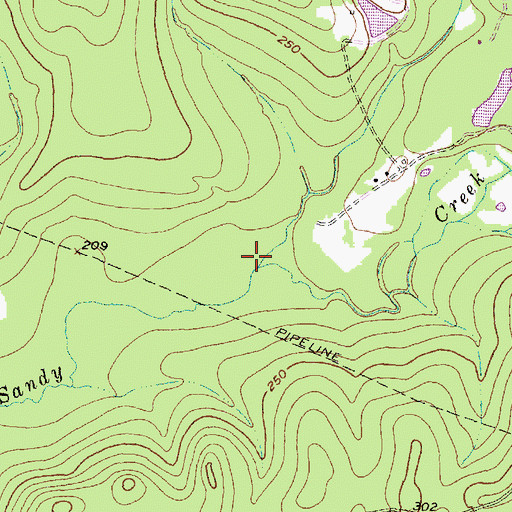 Topographic Map of Maple Branch, TX