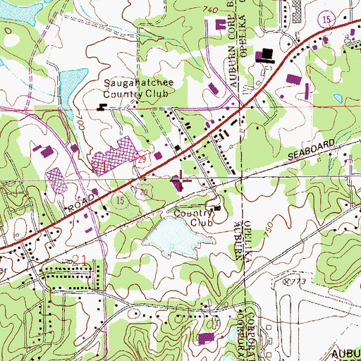 Topographic Map of Market Square Shopping Center, AL