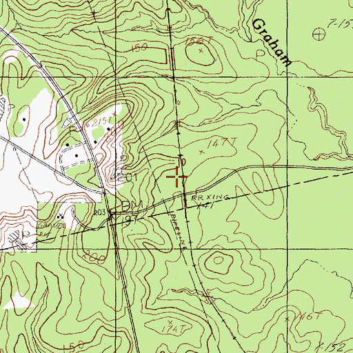 Topographic Map of Martin, TX