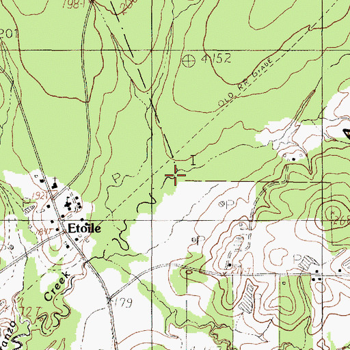 Topographic Map of Martin Creek, TX
