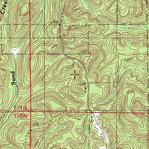 Topographic Map of Martin Cemetery, AL