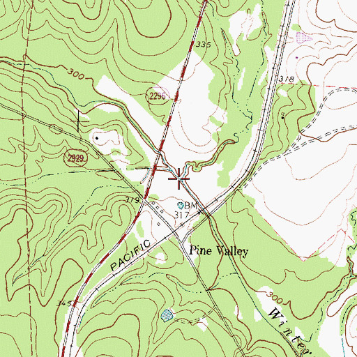Topographic Map of Mays Creek, TX