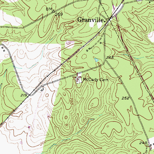 Topographic Map of McCarty Cemetery, TX