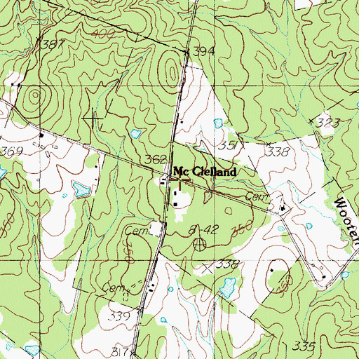 Topographic Map of McClelland, TX