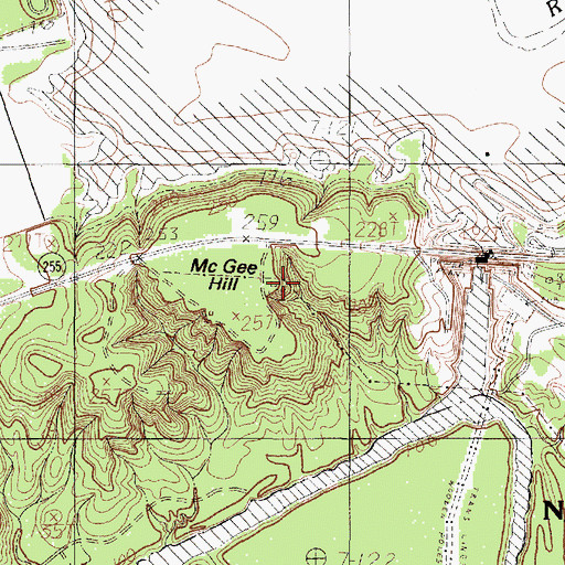 Topographic Map of McGee Cemetery, TX