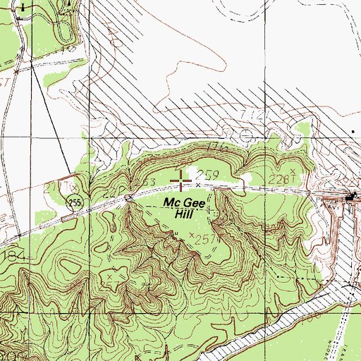 Topographic Map of McGee Hill, TX