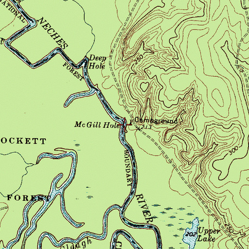 Topographic Map of McGill Hole, TX