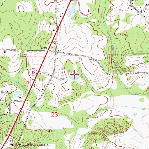 Topographic Map of Meadows Lake, AL