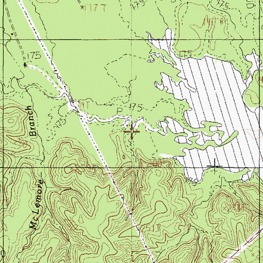 Topographic Map of McLemore Branch, TX