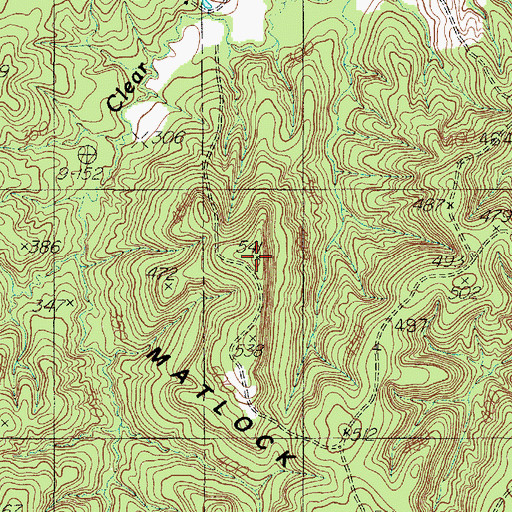 Topographic Map of Matlock Hills, TX
