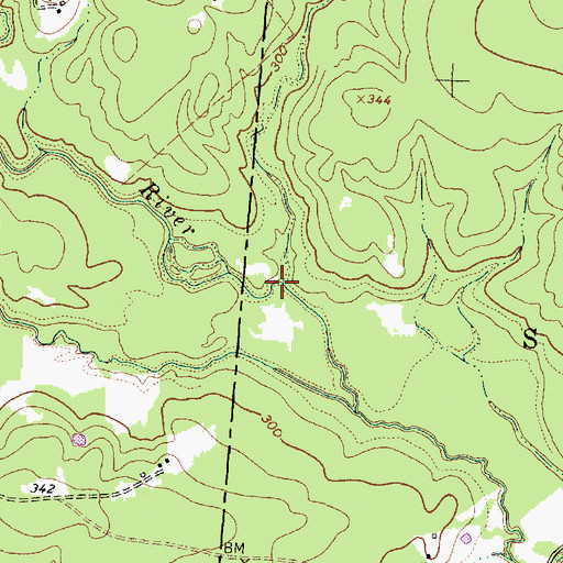 Topographic Map of Mill Branch, TX