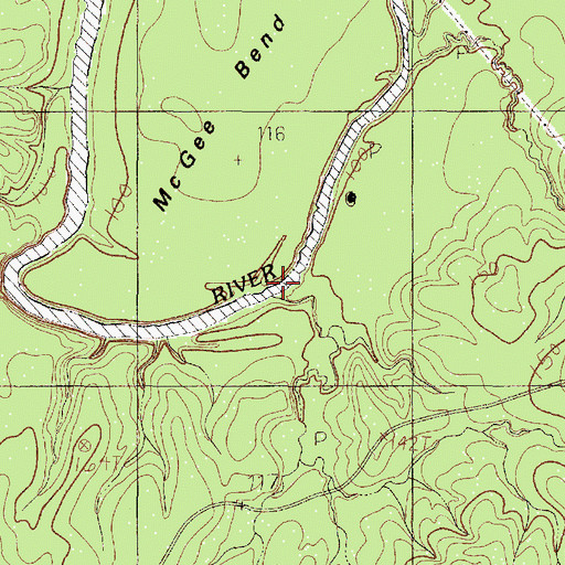 Topographic Map of Mill Creek, TX