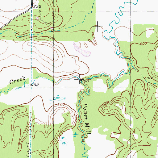 Topographic Map of Mill Creek, TX