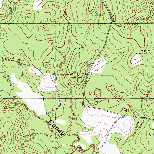 Topographic Map of Miller Cemetery, TX