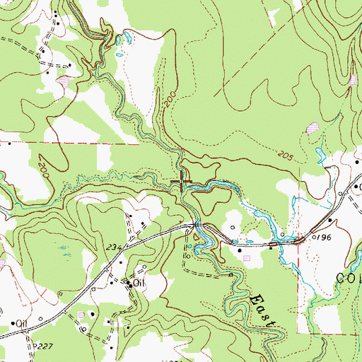 Topographic Map of Miller Creek, TX