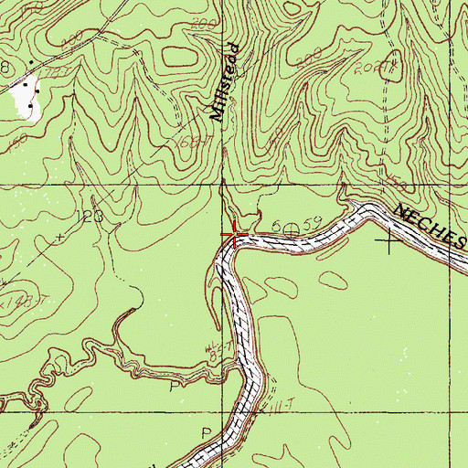 Topographic Map of Millstead Branch, TX