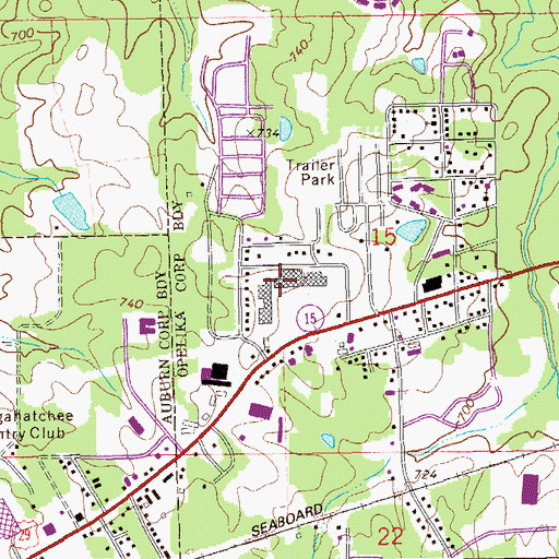 Topographic Map of Midway Plaza Shopping Center, AL