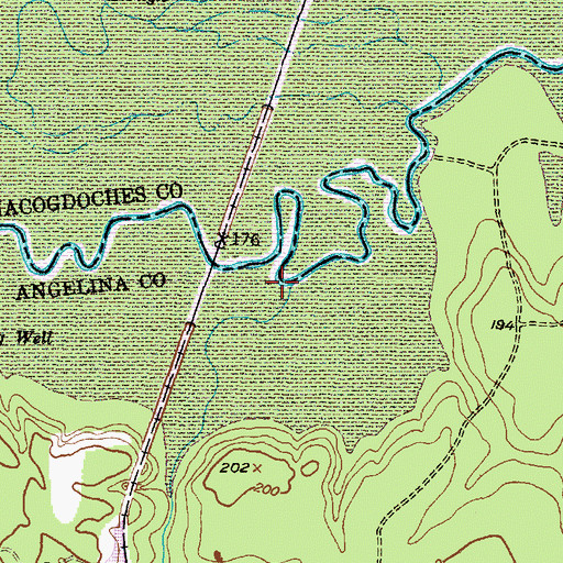 Topographic Map of Moccasin Creek, TX