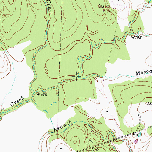 Topographic Map of Moccasin Creek, TX