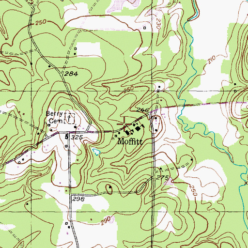 Topographic Map of Moffitt, TX