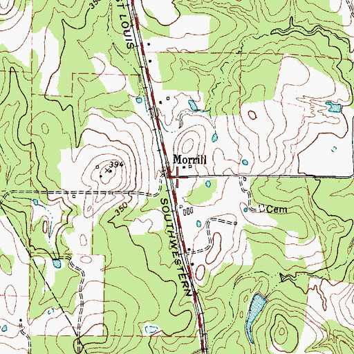 Topographic Map of Morrill, TX
