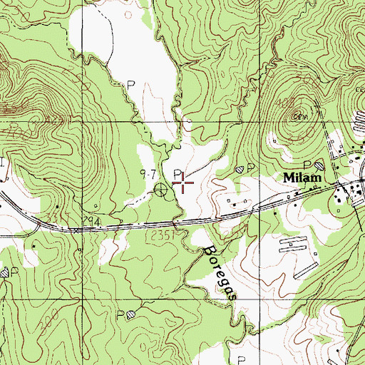 Topographic Map of Moss Creek, TX