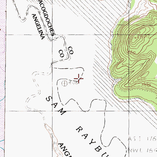 Topographic Map of Moss Creek, TX